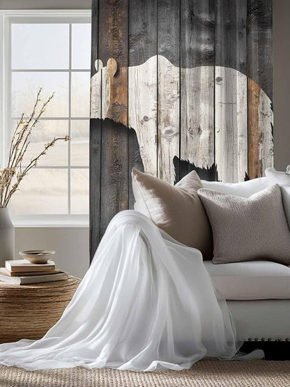 Sheer Curtains 72 Inches Long, Vintage White Brown Bear Semi Sheer Curtains - Image 4