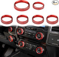 Knob Cover for F150 AC Climate Control Switch/Trailer/4WD/VOL/Tune Button Interior Center Console Trim Accessories Compatible with Ford F150 XLT 2016 2017 2018 2019 (Dark Red 6 Pcs)