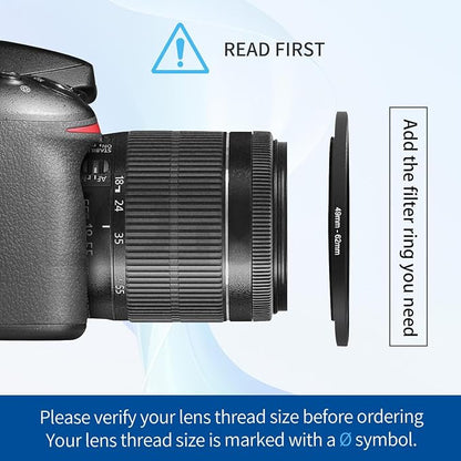 49-62mm Step-Up Ring Adapter, 49mm to 62mm Step Up Filter Ring - Image 4