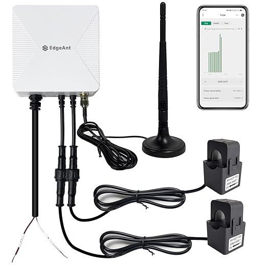 WiFi Energy Monitor with 2 * 200A Clamps, Real-Time Electricity Tracking, Smart Home Power Management, WiFi Meter Solar/Net Metering, Home Energy Automation and Control