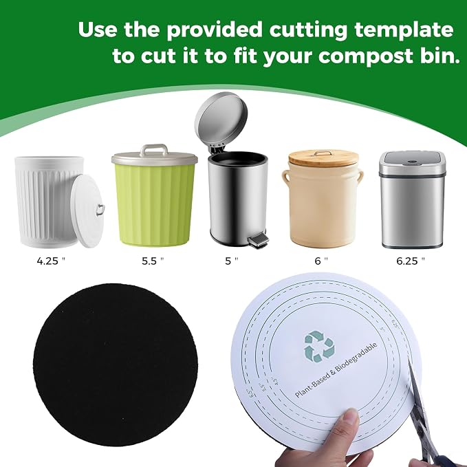 Compost Filters 12-Pack, 7.25 Inch Round Charcoal Filters - Image 4