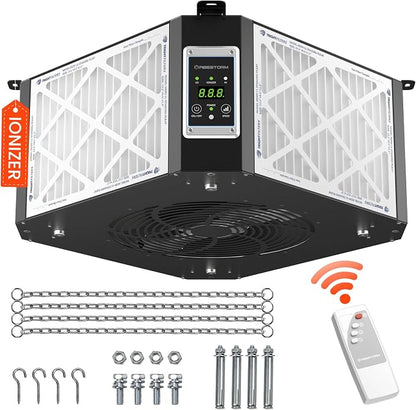 ABESTORM Air Filtration System Woodworking Built-in Ionizer, 1350CFM Hanging by AbestormSolutionsINC