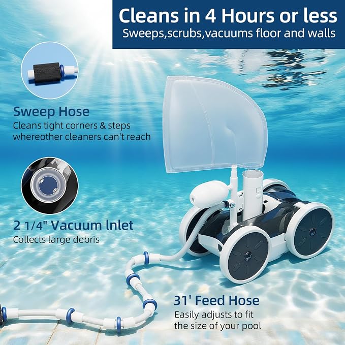 MAKHOON Upgrade Pool Pressure Side Sweeper – Professional Pool Cleaner - Image 6