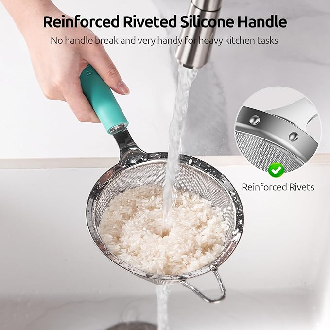 U-Taste Medium Fine Mesh Strainer: 18/8 Stainless Steel 4.73in 30 Mesh Kitchen - Image 4