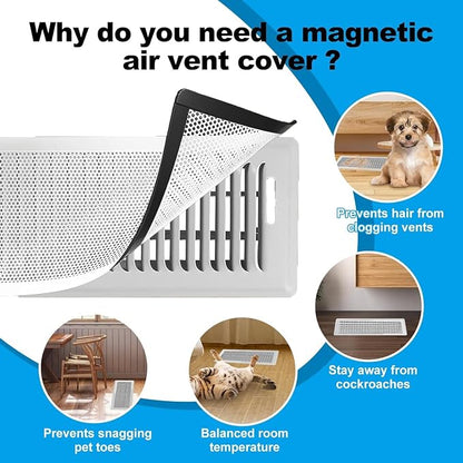 4 PCS DIY White Magnetic Vent Covers – 13.8" x 11.8" Customizable Air Register - Image 5