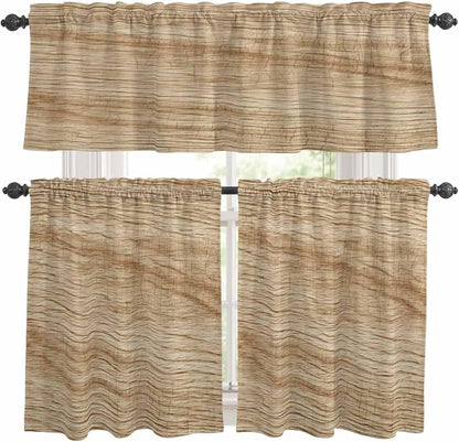 Kitchen Curtains Tiers and Valance Set of 3, Country Farmhouse Light Filtering by Anzona