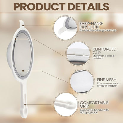 LemonRoad Set of 3 Stainless Steel Mesh Strainer 304 Fine Mesh Filters - Image 2
