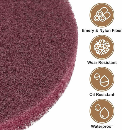 HARFINGTON 24pcs Scrubber Scouring Pads 500 Grits 4 Inch Drill Power Brush Hoop - Image 4