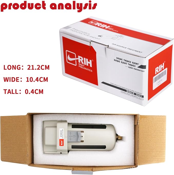 RIH 1/2" NPT Air Dryer for Compressor, Air compressor water separator, air - Image 6