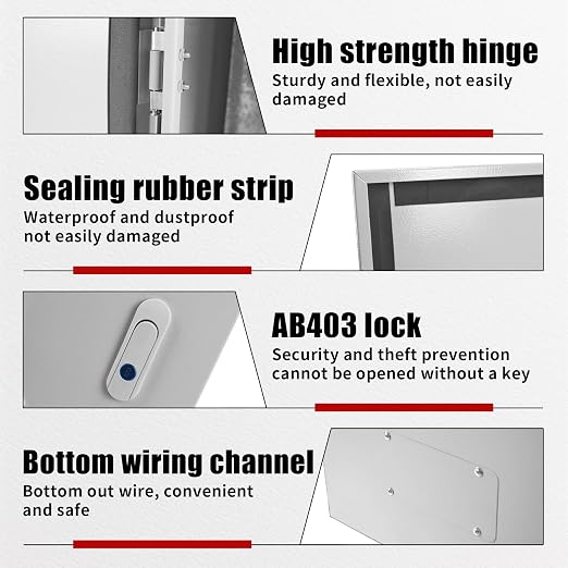 Electrical Box 24 x 16 x 12 Inch Indoor Outdoor Electrical Enclosure Box Steel - Image 3
