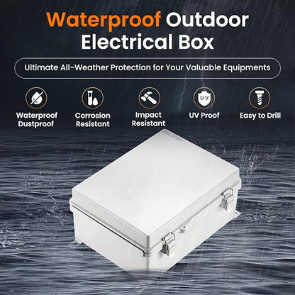 QILIPSU Outdoor Electrical Box, 11.4"x7.5"x5.5" Waterproof Junction Box IP67 - Image 2