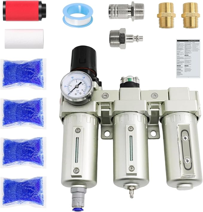 3/4" NPT Industrial Grade 3 Stage Air Drying System, Air Compressor Water by Variousaccessoriesavailable