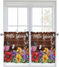 Spring Flowers Half Window Curtain 36 Inches Long, Watercolor Farmhouse by Unknown