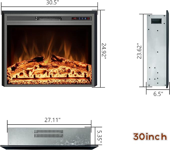 Trim Kit for 30.5" W x 24.9" H Electric Fireplace Inserts