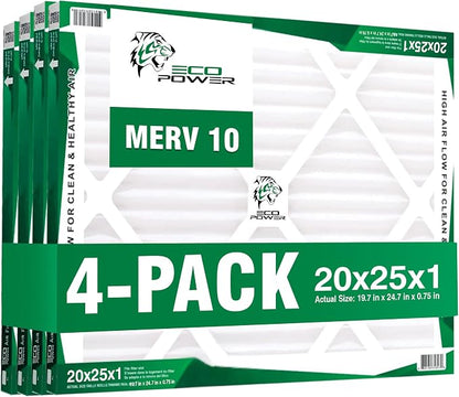20x25x1 ECO POWER Air Filter MERV 10, Pleated HVAC AC Furnace Air Filters by Unknown