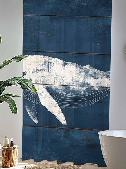 Sheer Curtains 108 Inches Long, Summer Whale Semi Sheer Curtains Light - Image 4