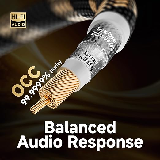 TODN Digital Coaxial Cable 75-Ohm Audiophile SPDIF Coax Audio Cable RCA to RCA for HiFi Systems (6.5ft /2m)