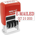 MaxMark Self-Inking Rubber Date Office Stamp with E-MAILED Phrase & Date - RED Ink (Max Dater II), 12-Year Band