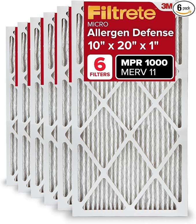 Filtrete 10x20x1 AC Furnace Air Filter, MERV 11, MPR 1000, Micro Allergen by Filtrete