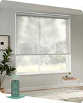 Yoolax Motorized Blinds App Control, Light Filtering Motorized Shades for Windows, Cordless Automatic Roller Shades for Bedroom Living Room Office(Light Filtering Linen Beige, 48" W x 72" H)