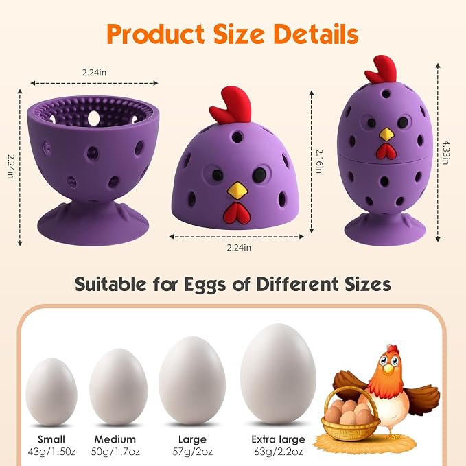 Egg Brush Cleaner, Egg Cleaner for Fresh Eggs, Cute Chick Shaped Egg Wash and - Image 2