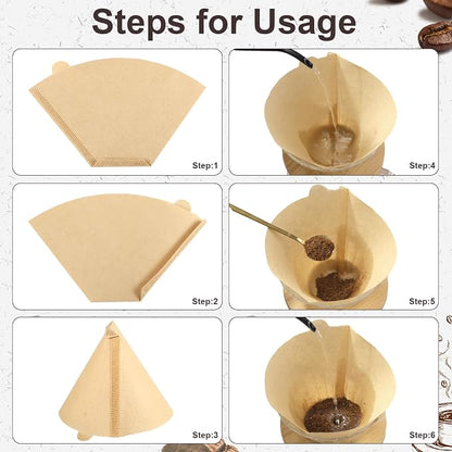 100 Count #4 Cone Coffee Filters 8-12 Cups, Disposable Natural Coffee Filters 4 - Image 4