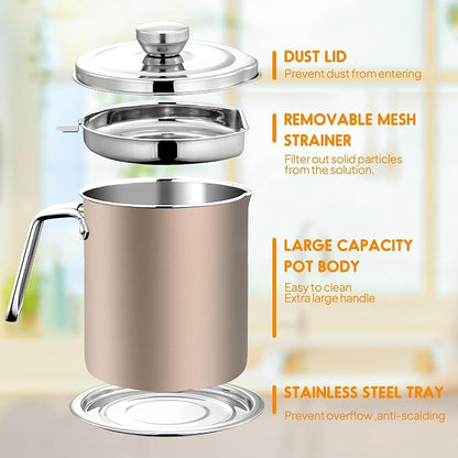 Chihee Grease Container Stainless Steel Bacon Grease Saver - Image 2