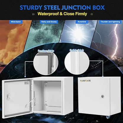Outdoor Electrical Box, Steel Junction Box 24X16X10'', NEMA 4X Electrical - Image 3