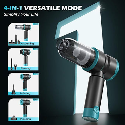 Handheld Car Vacuum with 15000PA Power, 4 in 1 Powerful Cordless Vacuum Cleaner - Image 3