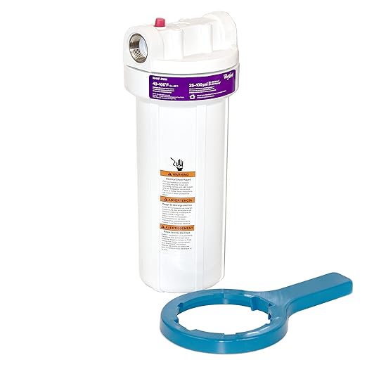 Whirlpool 10" x 2.5" Whole House Water Filter Housing, Stainless Steel 3/4" by Whirlpool