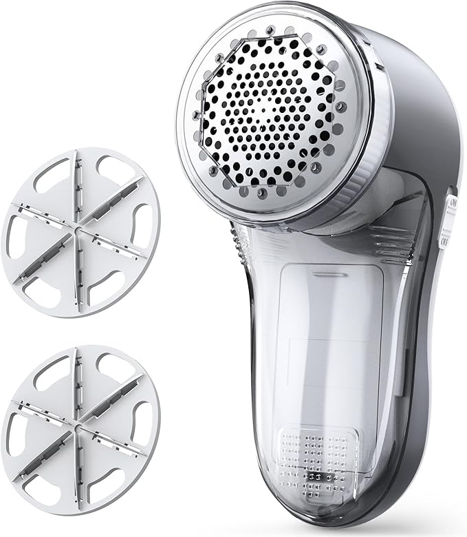 POPCHOSE Fabric Shaver, Lint Remover for Clothes, Battery Operated Lint Shaver with 6-Leaf Blades, Sweater Shavers to Remove Pilling for Clothing, Couch, Furniture, Fuzz, Lint Ball, Pillings