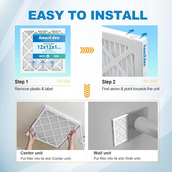 12x12x1 Air Filter 4 Pack MERV 8 Furnace HVAC AC Air Filters 12x12 Pleated - Image 5