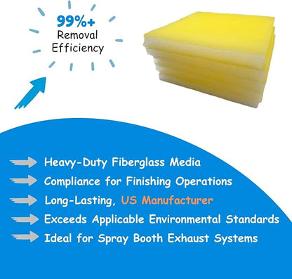 Paint Booth Exhaust Fiberglass Filter Pad, Heavy-Duty Paint Arrestor - Image 2