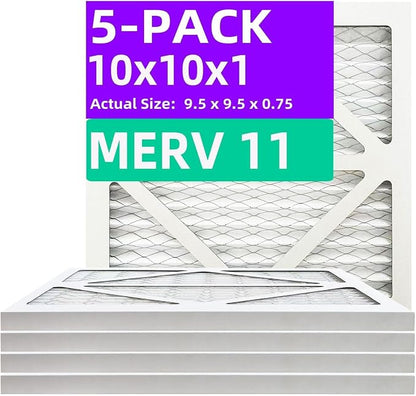 10x10x1 MERV 11 Pleated Air Filter MPR 1000-1200 & FPR 7, Furnace Air Filters by Qingzhug