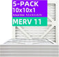 10x10x1 MERV 11 Pleated Air Filter MPR 1000-1200 & FPR 7, Furnace Air Filters by Qingzhug