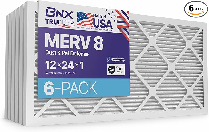 BNX TruFilter 12x24x1 Air Filter MERV 8 by BNX