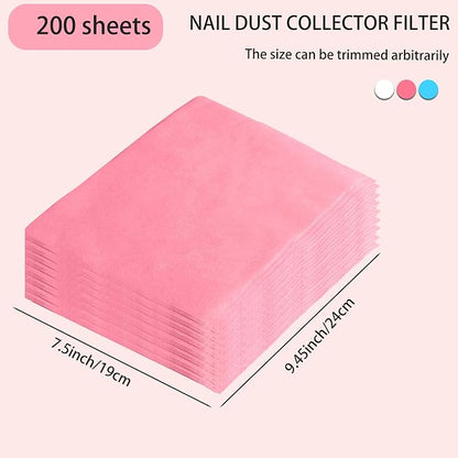 200 Sheets Nail Dust Collector Filter Paper Disposable Nail Dust Filters - Image 4