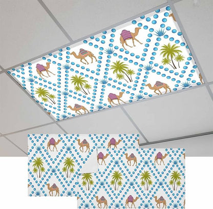2 Pack Fluorescent Light Cover, Camels Palm Trees Light Covers by Unknown