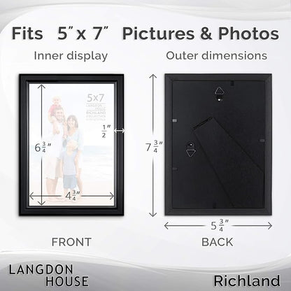 Langdon House 5x7 Picture Frames Set Distinguished Edging - Image 2