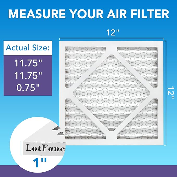 LotFancy 12x12x1 Air Filter MERV 11 4-Pack, Electrostatic Pleated AC Furnace - Image 2