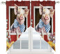 Pig Sunflowers Swag Valances for Windows, Eucalyptus Leaves Floral Bees Red by Unknown