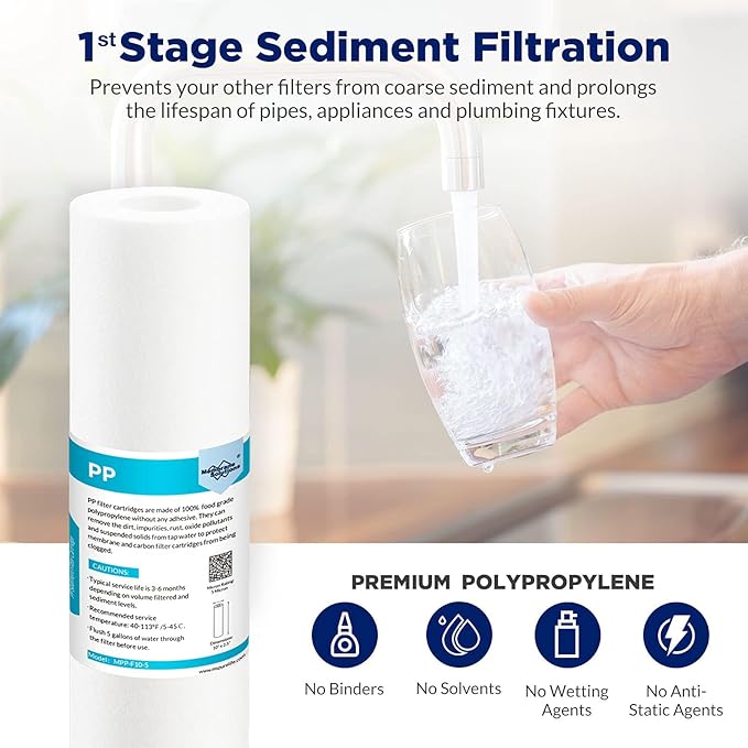 Membrane Solutions Grooved Sediment Water Filter Cartridge, 0.5 Micron Whole - Image 5