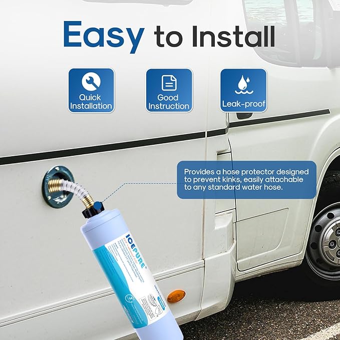 ICEPURE Inline Water Filter for Hose on RV Garden Pool Camper Marine Boat for - Image 6