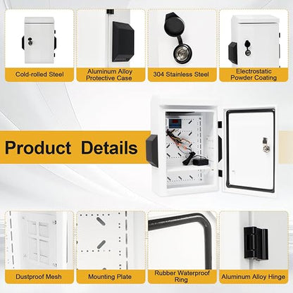 Outdoor Electrical Box with Key Lock, Aluminum Alloy Back Beam with M10 Sliding - Image 4
