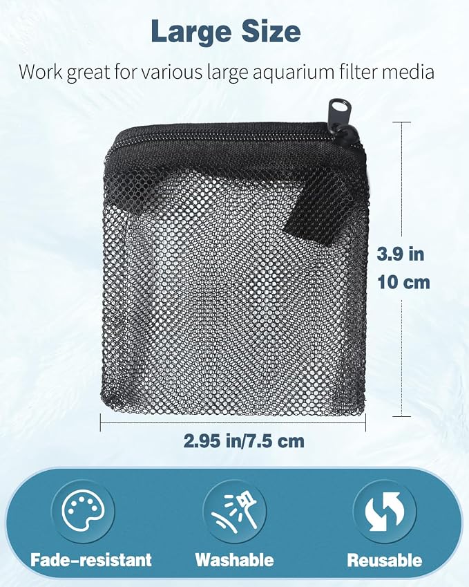 Pawfly 8 Pack Aquarium Filter Media Bags, Fish Tank Fine Mesh Bag - Image 3