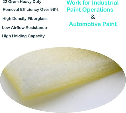 wioboy Paint Booth Exhaust Filter Roll, 22 Gram Heavy Duty Fiberglass Paint - Image 2