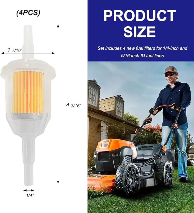 4 PCS Gas Inline Fuel Filters - Image 2