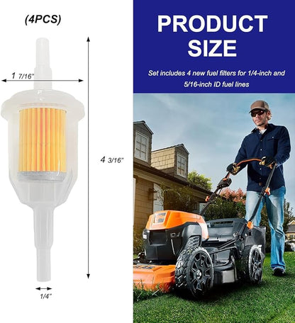 4 PCS Gas Inline Fuel Filters - Image 2