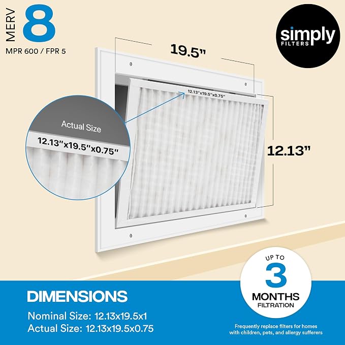 Simply 14x25x1 Air Filter, Merv 8, 12 Pack, - Image 3