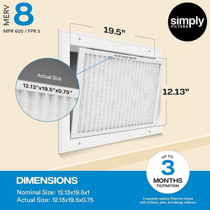 Simply 14x25x1 Air Filter, Merv 8, 12 Pack, - Image 3